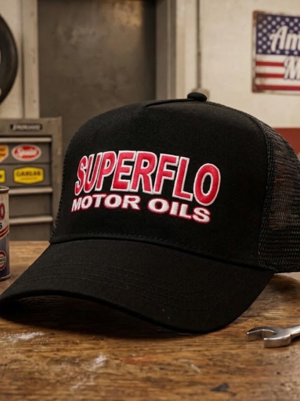 Retro Days Of Thunder Hat Superflo Motor Oils Movie 6 Panel Racing Snapback Cap